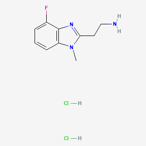 molecular formula C10H14Cl2FN3 B1522901 2-(4-fluoro-1-methyl-1H-1,3-benzodiazol-2-yl)ethan-1-amine dihydrochloride CAS No. 1269152-26-2