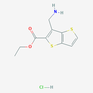 molecular formula C10H12ClNO2S2 B1522904 3-(氨甲基)噻吩并[3,2-b]噻吩-2-甲酸乙酯盐酸盐 CAS No. 1308650-20-5