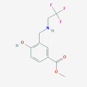 molecular formula C11H12F3NO3 B15229097 Methyl 4-hydroxy-3-(((2,2,2-trifluoroethyl)amino)methyl)benzoate 