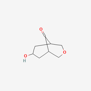 molecular formula C8H12O3 B15229105 7-Hydroxy-3-oxabicyclo[3.3.1]nonan-9-one 