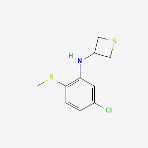 molecular formula C10H12ClNS2 B15229115 N-(5-Chloro-2-(methylthio)phenyl)thietan-3-amine 