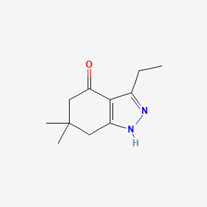 molecular formula C11H16N2O B15229132 3-Ethyl-6,6-dimethyl-6,7-dihydro-1H-indazol-4(5H)-one 