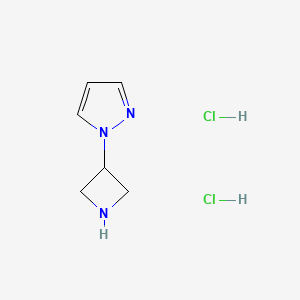 molecular formula C6H11Cl2N3 B1522916 1-(azetidin-3-yl)-1H-pyrazole dihydrochloride CAS No. 1221715-95-2