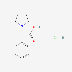 molecular formula C13H18ClNO2 B1522923 2-苯基-2-(吡咯啉-1-基)丙酸盐酸盐 CAS No. 1251923-67-7