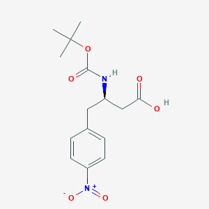 molecular formula C15H20N2O6 B152293 (R)-3-((叔丁氧羰基)氨基)-4-(4-硝基苯基)丁酸 CAS No. 219297-12-8