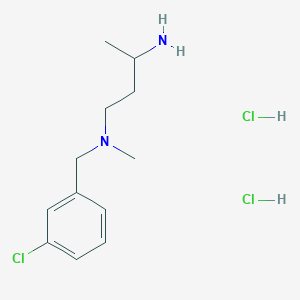 molecular formula C12H21Cl3N2 B1522932 (3-Aminobutyl)[(3-chlorophenyl)methyl]methylamine dihydrochloride CAS No. 1269151-34-9