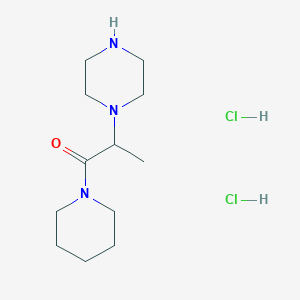 molecular formula C12H25Cl2N3O B1522933 2-(Piperazin-1-yl)-1-(piperidin-1-yl)propan-1-one dihydrochloride CAS No. 1258639-33-6
