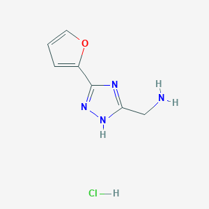 [3-(furan-2-yl)-1H-1,2,4-triazol-5-yl]methanamine hydrochloride