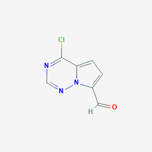 molecular formula C7H4ClN3O B15229362 4-Chloropyrrolo[2,1-f][1,2,4]triazine-7-carbaldehyde 