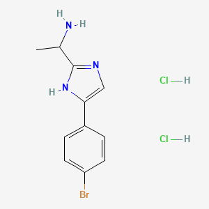 molecular formula C11H14BrCl2N3 B1522937 1-[4-(4-溴苯基)-1H-咪唑-2-基]乙-1-胺二盐酸盐 CAS No. 1258649-55-6