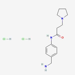 molecular formula C14H23Cl2N3O B1522939 N-[4-(aminomethyl)phenyl]-3-(pyrrolidin-1-yl)propanamide dihydrochloride CAS No. 1258650-95-1