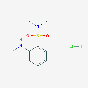 molecular formula C9H15ClN2O2S B1522940 N,N-dimethyl-2-(methylamino)benzene-1-sulfonamide hydrochloride CAS No. 1251925-49-1