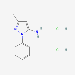molecular formula C10H13Cl2N3 B1522941 3-methyl-1-phenyl-1H-pyrazol-5-amine dihydrochloride CAS No. 1258640-58-2
