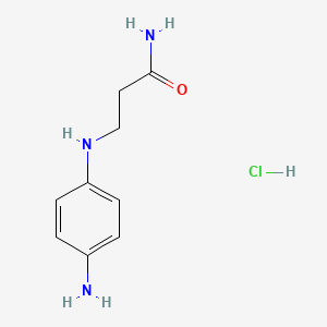molecular formula C9H14ClN3O B1522942 3-[(4-Aminophenyl)amino]propanamide hydrochloride CAS No. 1258650-10-0