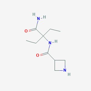 molecular formula C10H19N3O2 B15229462 2-[(Azetidin-3-yl)formamido]-2-ethylbutanamide 