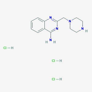 molecular formula C13H20Cl3N5 B1522947 2-(Piperazin-1-ylmethyl)quinazolin-4-amine trihydrochloride CAS No. 1258639-47-2