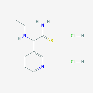 molecular formula C9H15Cl2N3S B1522948 2-(Ethylamino)-2-(pyridin-3-yl)ethanethioamide dihydrochloride CAS No. 1269151-46-3