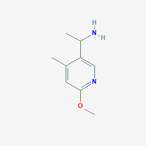 molecular formula C9H14N2O B15229497 1-(6-Methoxy-4-methylpyridin-3-yl)ethanamine 