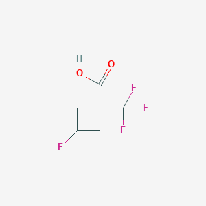 molecular formula C6H6F4O2 B15229508 3-Fluoro-1-(trifluoromethyl)cyclobutane-1-carboxylic acid 