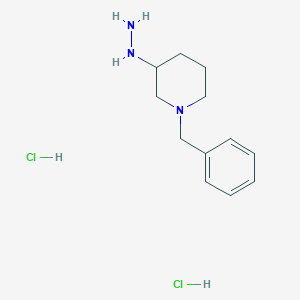 molecular formula C12H21Cl2N3 B1522951 1-Benzyl-3-hydrazinylpiperidine dihydrochloride CAS No. 1251924-73-8