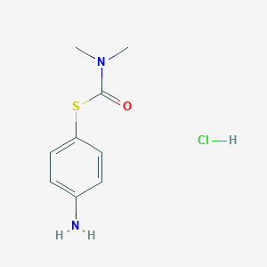 molecular formula C9H13ClN2OS B1522952 1-[(4-氨基苯基)硫烷基]-N,N-二甲基甲酰胺盐酸盐 CAS No. 1251925-33-3