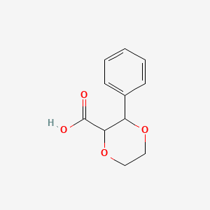 molecular formula C11H12O4 B15229540 3-Phenyl-1,4-dioxane-2-carboxylic acid 