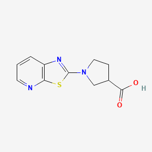 molecular formula C11H11N3O2S B15229541 1-(Thiazolo[5,4-b]pyridin-2-yl)pyrrolidine-3-carboxylic acid 