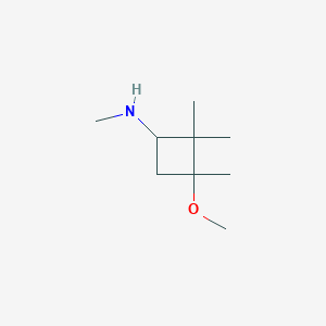 molecular formula C9H19NO B15229549 3-methoxy-N,2,2,3-tetramethylcyclobutan-1-amine 