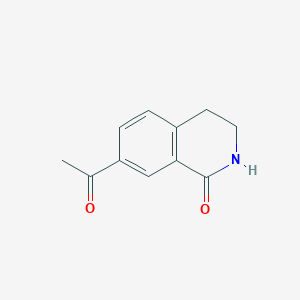 molecular formula C11H11NO2 B15229556 7-Acetyl-3,4-dihydroisoquinolin-1(2H)-one 