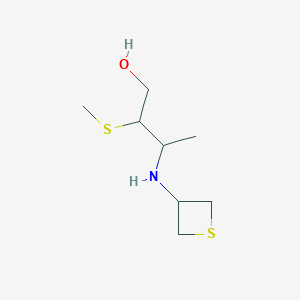 molecular formula C8H17NOS2 B15229577 2-(Methylthio)-3-(thietan-3-ylamino)butan-1-ol 