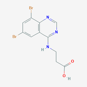 molecular formula C11H9Br2N3O2 B15229595 3-[(6,8-dibromoquinazolin-4-yl)amino]propanoic Acid CAS No. 886500-14-7