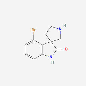 molecular formula C11H11BrN2O B15229597 4-Bromospiro[indoline-3,3'-pyrrolidin]-2-one 