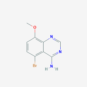 molecular formula C9H8BrN3O B15229605 5-Bromo-8-methoxyquinazolin-4-amine 