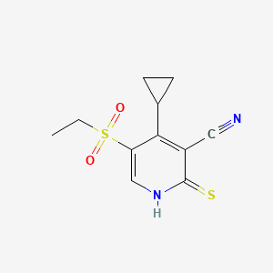 4-Cyclopropyl-5-(ethylsulfonyl)-2-thioxo-1,2-dihydropyridine-3-carbonitrile