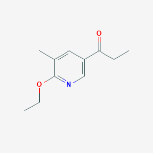 molecular formula C11H15NO2 B15229624 1-(6-Ethoxy-5-methylpyridin-3-yl)propan-1-one 