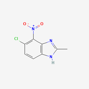 molecular formula C8H6ClN3O2 B15229632 5-Chloro-2-methyl-4-nitro-1H-benzo[d]imidazole 