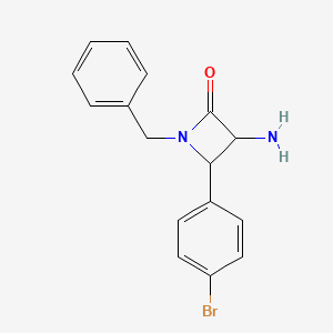 molecular formula C16H15BrN2O B15229643 3-Amino-1-benzyl-4-(4-bromophenyl)azetidin-2-one 