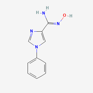 molecular formula C10H10N4O B15229665 N-Hydroxy-1-phenyl-1H-imidazole-4-carboximidamide 