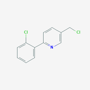 molecular formula C12H9Cl2N B15229681 5-(Chloromethyl)-2-(2-chlorophenyl)pyridine 