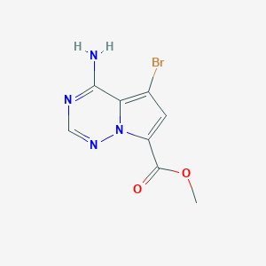 molecular formula C8H7BrN4O2 B15229686 Methyl4-amino-5-bromopyrrolo[2,1-f][1,2,4]triazine-7-carboxylate 