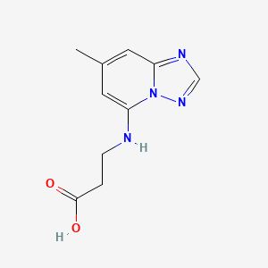 molecular formula C10H12N4O2 B15229693 3-({7-Methyl-[1,2,4]triazolo[1,5-a]pyridin-5-yl}amino)propanoic acid 