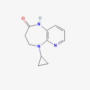 molecular formula C11H13N3O B15229695 5-Cyclopropyl-4,5-dihydro-1H-pyrido[2,3-b][1,4]diazepin-2(3H)-one 