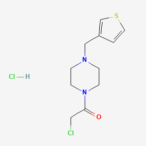 molecular formula C11H16Cl2N2OS B1522970 2-Chloro-1-[4-(thiophen-3-ylmethyl)piperazin-1-yl]ethan-1-one hydrochloride CAS No. 1308650-36-3