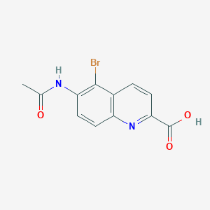 molecular formula C12H9BrN2O3 B15229707 6-Acetamido-5-bromoquinoline-2-carboxylic acid 