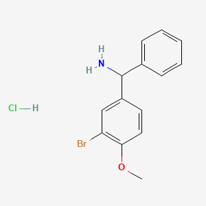 molecular formula C14H15BrClNO B1522973 (3-Bromo-4-methoxyphenyl)(phenyl)methanamine hydrochloride CAS No. 1258639-55-2