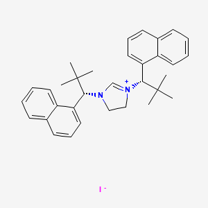 1,3-bis[(1S)-2,2-dimethyl-1-naphthalen-1-ylpropyl]-4,5-dihydroimidazol-1-ium;iodide