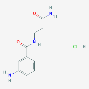 molecular formula C10H14ClN3O2 B1522978 3-[(3-Aminophenyl)formamido]propanamide hydrochloride CAS No. 1258641-50-7