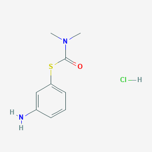 molecular formula C9H13ClN2OS B1522984 1-[(3-aminophenyl)sulfanyl]-N,N-dimethylformamide hydrochloride CAS No. 1251925-19-5