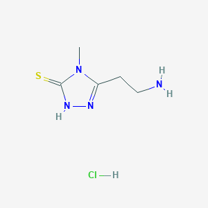molecular formula C5H11ClN4S B1522985 5-(2-aminoethyl)-4-methyl-4H-1,2,4-triazole-3-thiol hydrochloride CAS No. 1258652-03-7