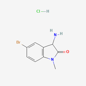 molecular formula C9H10BrClN2O B1522986 Clorhidrato de 3-amino-5-bromo-1-metil-2,3-dihidro-1H-indol-2-ona CAS No. 1266685-37-3